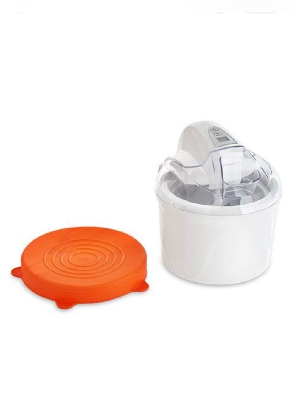 NEW - Pampered Chef Electric Ice Cream Maker with Orange Silicone Lid